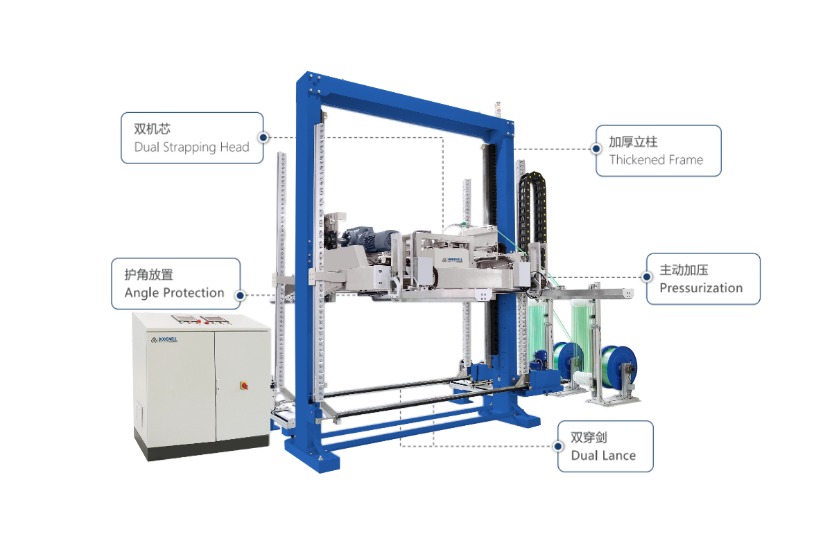 TSSAP-211雙機芯雙穿劍加護角加壓捆扎機
